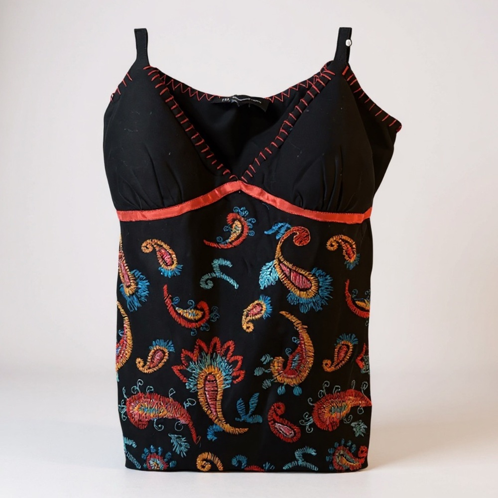 Inc Colorful Embroidered Tank Top